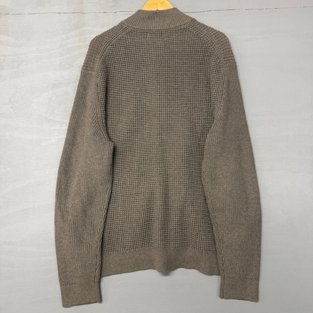 NEW Banana Republic Cardigan Sweater Brown Waffle Knit Button Front XXL